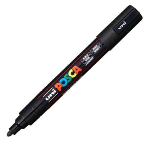 Marker suchościeralny Posca wkład czarny 1,8-2,5mm okrągła końcówka Uni (PC-5M)