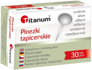 Pinezki tapicerskie Titanum srebrne 30 szt.