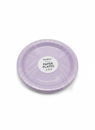 Talerz jednorazowy lawenda papier śr. 180mm 6 szt Partydeco (TPP90-002)
