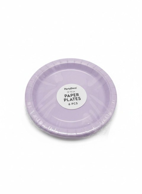 Talerz jednorazowy lawenda papier śr. 180mm 6 szt Partydeco (TPP90-002)