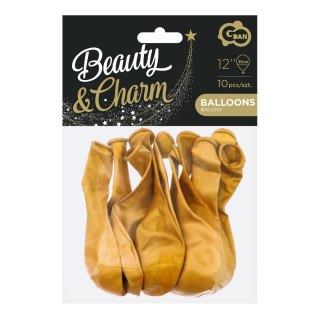 Balon gumowy Beauty&Charm metaliki złote 10szt. złoty metaliczny 300mm 12cal Godan (CB-1MZL)