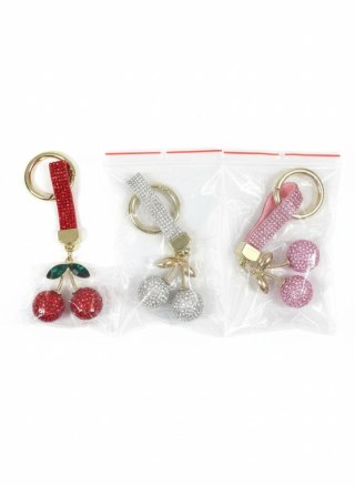 Brelok cyrkonie wisienki, mix kolorów