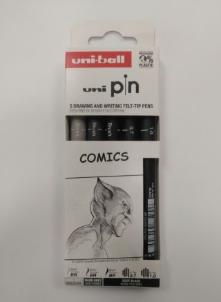 Cienkopis kreślarski COMICS 5 szt ASP19 wkład mix mixmm 1kol. Uni (206478)