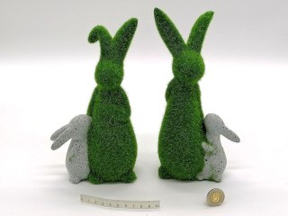 Figurka zając flokowany z królikiem 23cm One Dollar (237841)