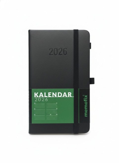 Kalendarz książkowy (terminarz) 2026 MEMOFIX TDW A5 Antra (CZARNY)