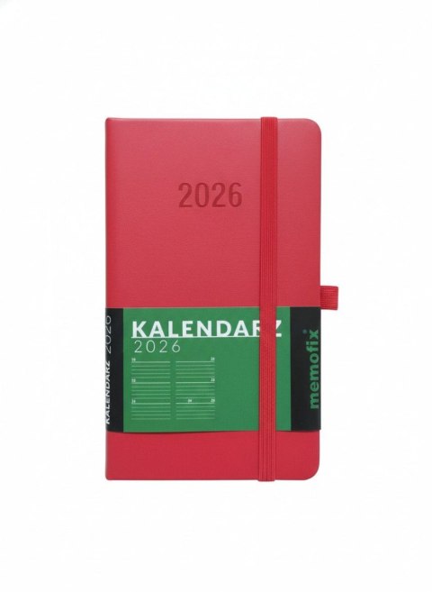 Kalendarz książkowy (terminarz) 2026 MEMOFIX TDW A6 Antra (czerwony)