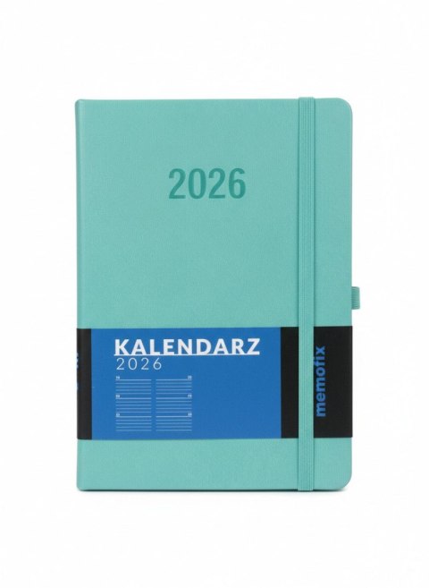 Kalendarz książkowy (terminarz) 2026 MEMOFIX TDW B6 Antra (turkusowy)