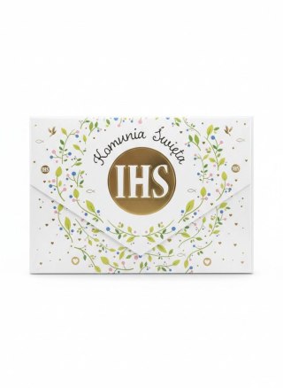 Kartka składana A5 KOMUNIA listki IHS A5 Henry (5905701485895)