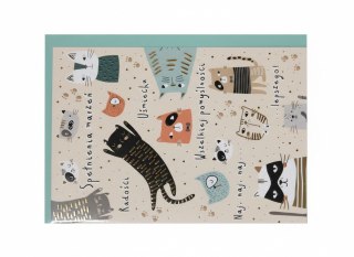 Kartka składana Karnet A5 Beżowe Koty A5 Henry (5908451983406)