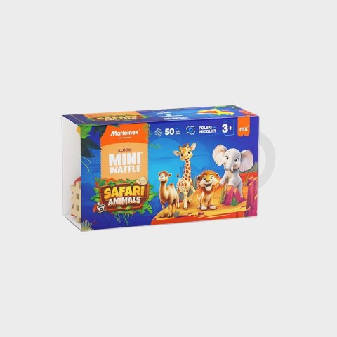 Klocki konstrukcyjne Mini Waffle 50el Animals Safari Marioinex (5903033907092)