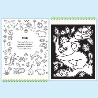 Książka dla dzieci Dotykaj i koloruj! W zoo. Welurkowe kolorowanki Aksjomat