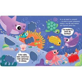 Książka dla dzieci Spotkanie w oceanie. Książeczka sensoryczna dla maluszka Aksjomat