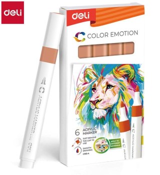 Marker specjalistyczny akrylowy wkład brązowy okrągła końcówka Deli (EC193A-CAMEL)