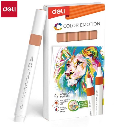 Marker specjalistyczny akrylowy wkład brązowy okrągła końcówka Deli (EC193A-CAMEL)