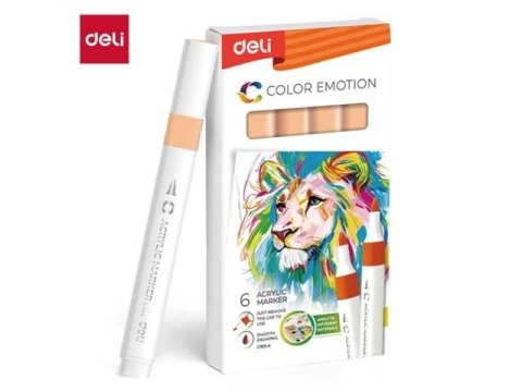 Marker specjalistyczny akrylowy wkład pomarańczow-cielisty okrągła końcówka Deli (EC193A-ORANGE)