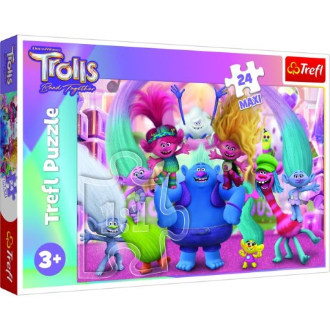 Puzzle Universal Trolls 3 W świecie Trolli 24 el. Trefl (14359)