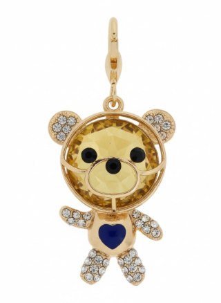 Brelok metalowy miś kryształowa głowa z cyrkoniami pakowany po 1 szt.