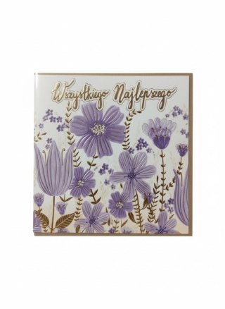 Kartka składana Karnet KW KWIATY FIOLETOWE II kw Henry (5908451980535)