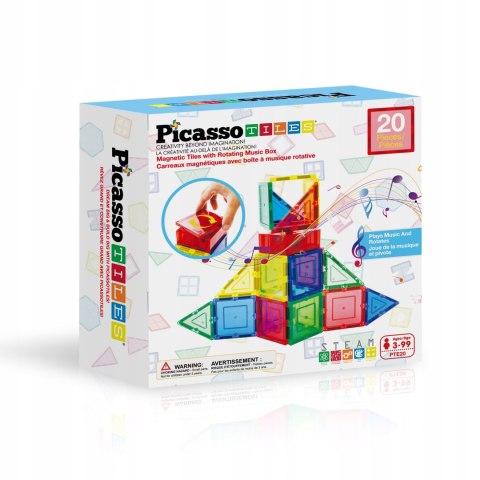 Klocki magnetyczne PICASSO TILES Muzyczny Zestaw 20 Elementów Orbico Sp. Z O.o. (PTE20)