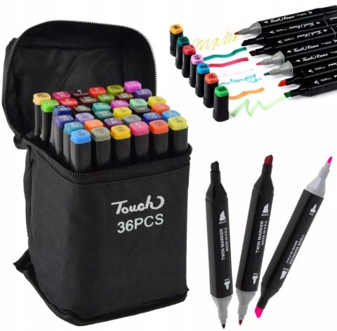 Marker specjalistyczny Touch w torbie, 36 szt. wkład mix okrągła końcówka (789399)