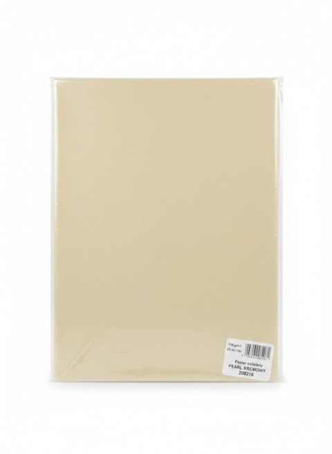 Papier ozdobny (wizytówkowy) pearl A4 kremowy 135g Galeria Papieru (206216)