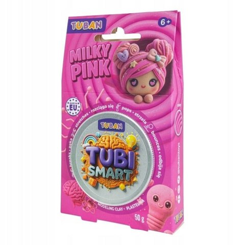 Plastelina 1 kol. Tubi Smart Milky pink różowa 50g Tuban (TU8502)