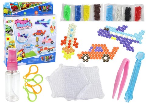 Zestaw kreatywny dla dzieci Zestaw Koralików Wodnych DIY Magiczne Koraliki 8 Kolorów Środki Transportu Lean (15800)