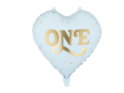 Balon foliowy Serce 'One', 45 cm, jasny niebieski 18cal Partydeco (FB390-001J)