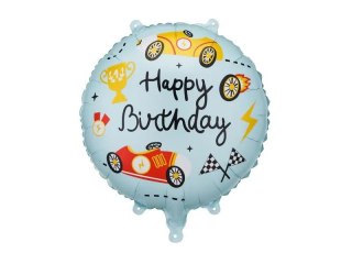 Balon foliowy pastylka Happy Birthday, 35x35 cm 18cal Partydeco (FB342)
