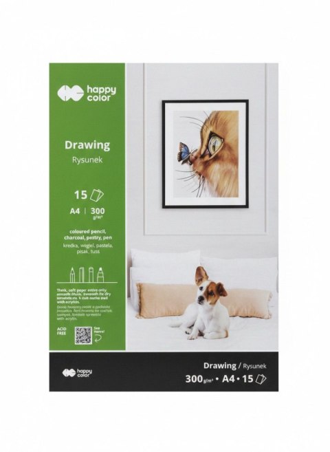 Blok artystyczny do rysunku artystycznego A4 300g 15k Happy Color (HA 3730 2030-AR15)