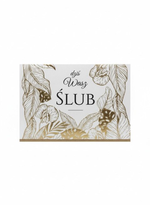 Kartka składana A5 Ślub Złote liście A5 Henry (5905701489503)