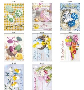 Kartka składana Wielkanoc, wzory świeckie B6 Pol-mak (B6B_WLSW)