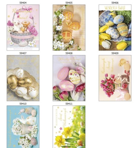 Kartka składana Wielkanoc wzory świeckie B6 Pol-mak (B6Z_WLSW)