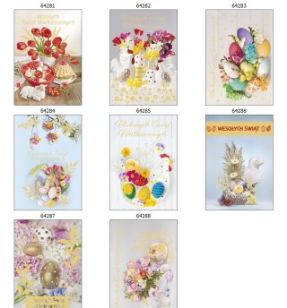 Kartka składana Wielkanoc wzory świeckie B6 Pol-mak (B6Z_WLSW)