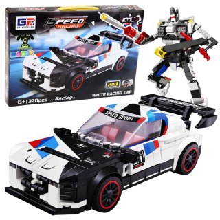 Klocki konstrukcyjne Samochód Sportowy Robot 2W1 Biały 320 el. Lean (29053)