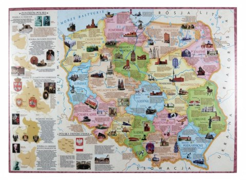 Podkład na biurko mappuzzle Mapa Polski regiony mix PVC PCW Demart