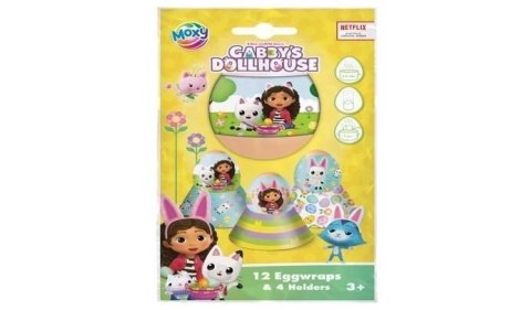 Dekoracja jajek 12 owijek i 4 podstawki na jajka Koci domek Gabby cm Grafix (173764)