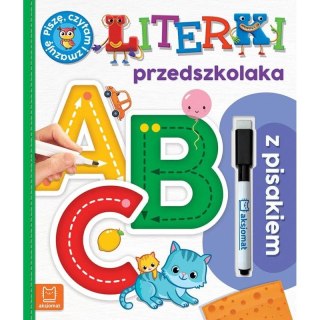 Książka dla dzieci A, B, C. Literki przedszkolaka z pisakiem. Piszę, czytam i zmazuję cm Aksjomat