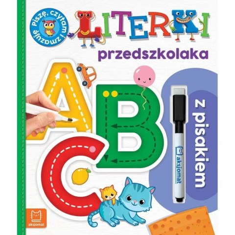 Książka dla dzieci A, B, C. Literki przedszkolaka z pisakiem. Piszę, czytam i zmazuję cm Aksjomat