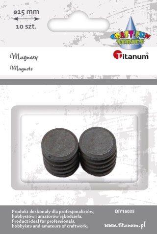 Magnes Craft-Fun Series czarny cm śr. 15mm Titanum (DIY16035) 10 sztuk
