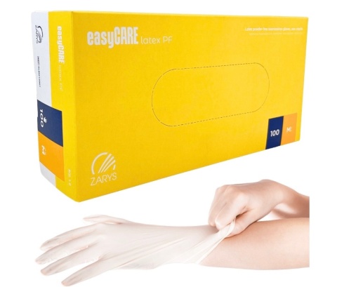 Rękawiczki Lateksowe Bez Pudropwe PF Zarys Easy Care ( 100 szt )