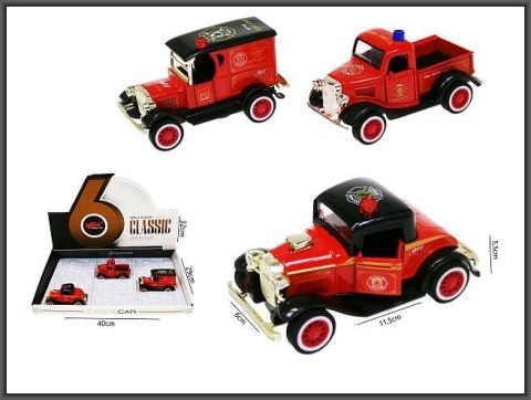 Samochód strażacki retro 10cm światło i dźwięk Hipo (HXFC91)