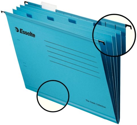 Teczka zawieszkowa z 4 przekładkami A4 niebieski karton 210g Esselte (93133)