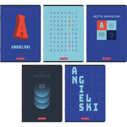 Zeszyt angielski mix A5 60k. 70g krata cm Herlitz (400206354)