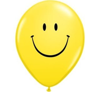 Balon gumowy PREMIUM UŚMIECHY 5 szt żółty 300mm 12cal Godan (GS110/P178)