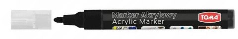 Marker specjalistyczny akrylowy-czarny wkład czarny 2,5mm okrągła końcówka Toma (TO-402)