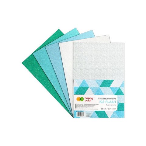 Arkusz piankowy kolor: mix 5 ark. [mm:] 20x30 Happy Color (HA 7134 2030-ICE)