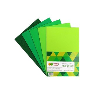 Arkusz piankowy kolor: mix zielony 5 ark. [mm:] 200x300 Happy Color (HA 7135 2030-GREEN)