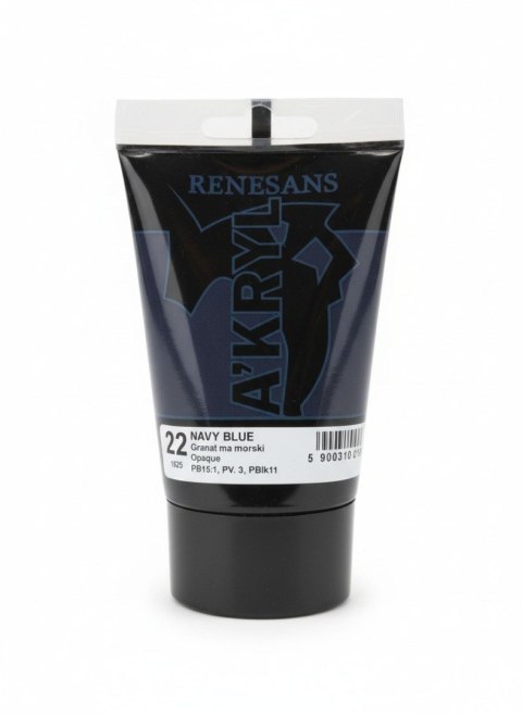 Farba akrylowa kolor: błękit morski 100ml Renesans (22)