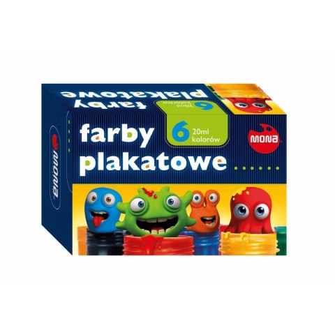 Farby plakatowe kolor: mix 20ml 6 kolor. Mona